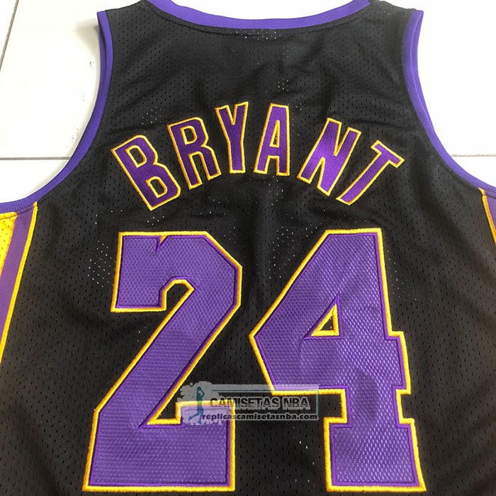 Camiseta Los Angeles Lakers Kobe Bryant NO 24 Mitchell & Ness 2009-10 Negro